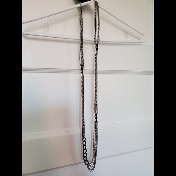 DONATED 😃3 for 20😃 Silver and Black Long Necklace - Picture 3 of 3